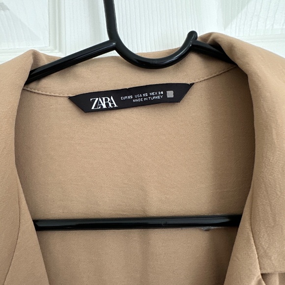 Zara, Belted Jumpsuit, Camel/Beige, XS, Like New - Picture 5 of 7